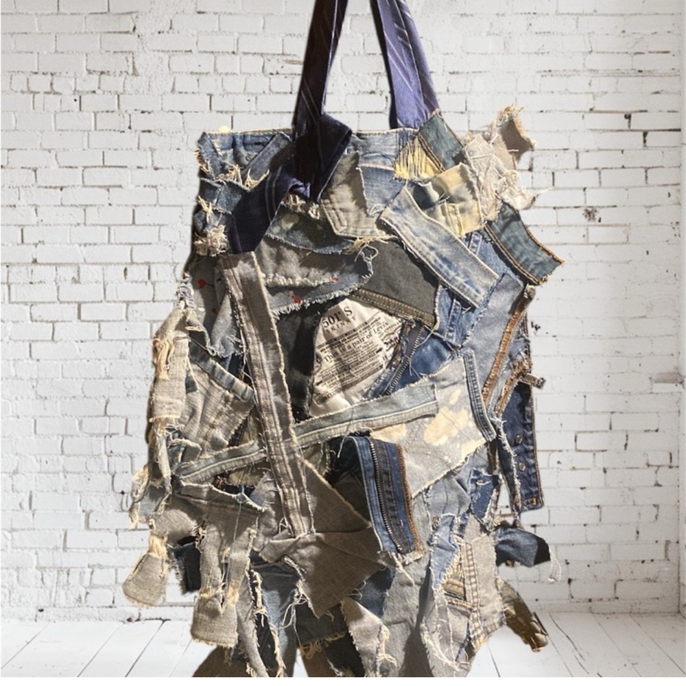 Patchwork Custom Denim Tote Bag - image 2